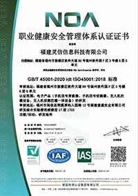 職業(yè)健康安全管理體系認(rèn)證證書